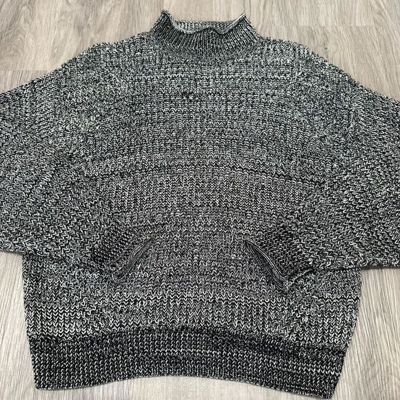 NWT Abound Black and White Knit Mock Neck Sweater - Picture 5 of 5